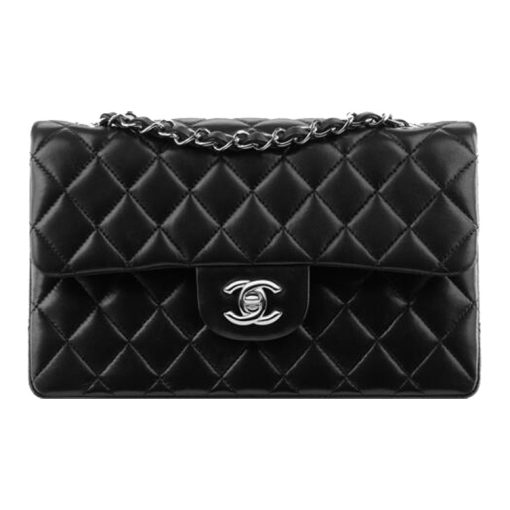 샤넬 클래식 스몰 플랩백 램스킨 & 실버 메탈 블랙 A01113-Y01480-94305 #23*7*14cm